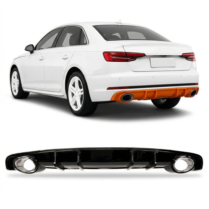 Heckstoßstange Diffusor Hochglanz Schwarz passend für Audi A4 B9 8W 2015-2019
