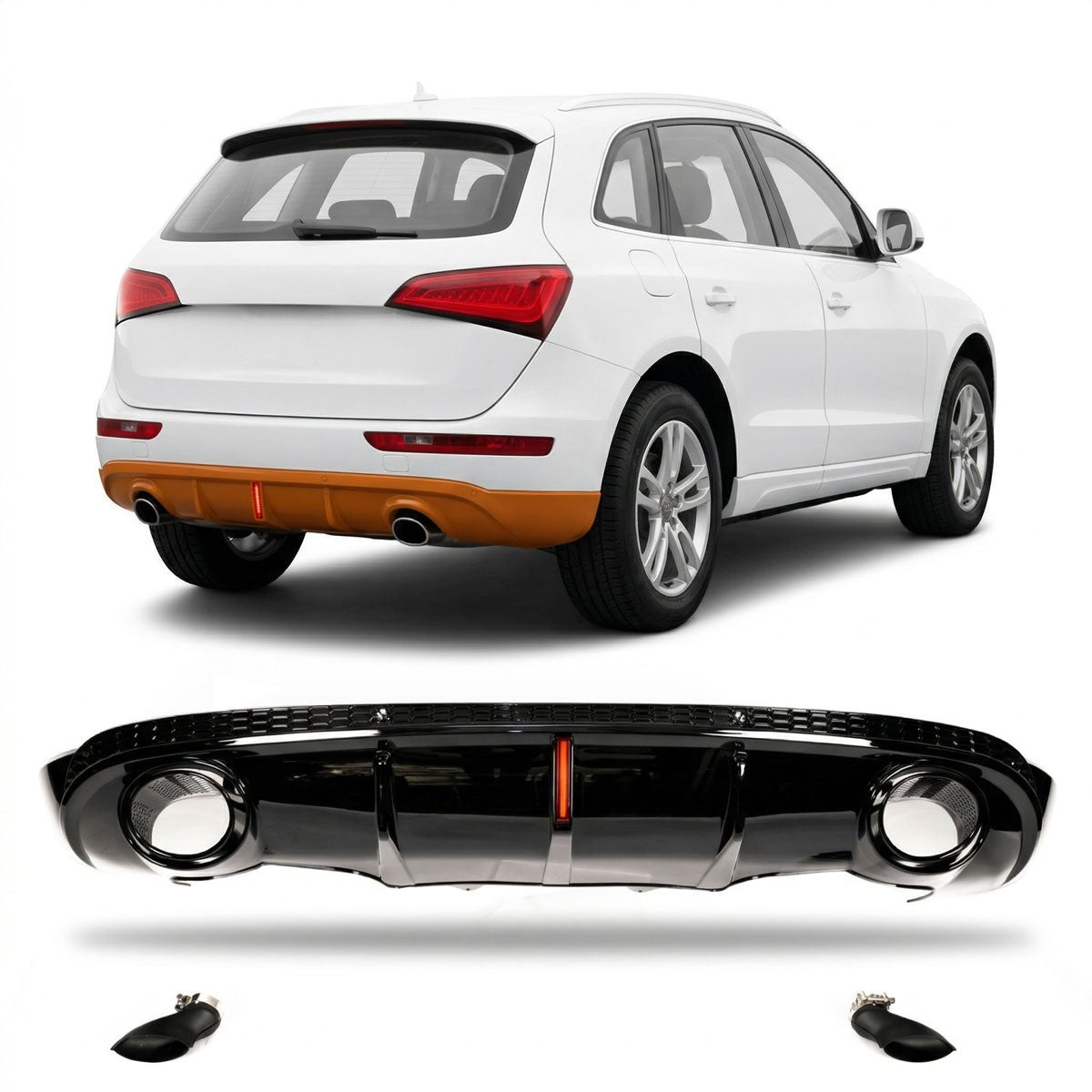 Heckdiffusor mit LED-Bremsleuchte passend für Audi Q5 8R 2008-2017