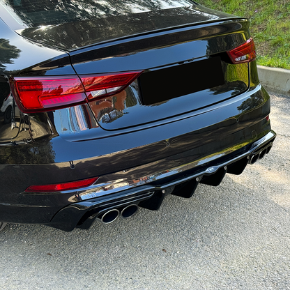 Heckstoßstange Diffusor Hochglanz Schwarz passend für Audi S3 Limousine 8V Facelift 2016-2020