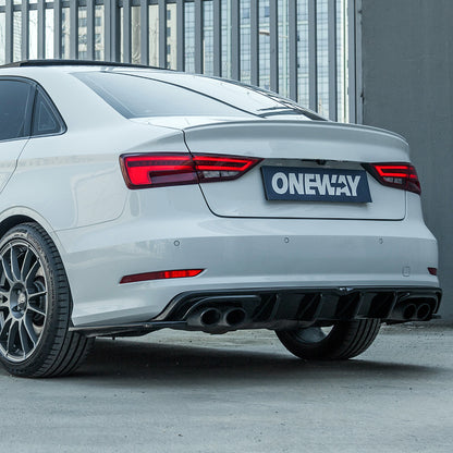 Heckstoßstange Diffusor Hochglanz Schwarz passend für Audi S3 Limousine 8V 2013-2016