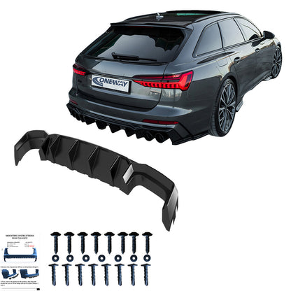 Heckstoßstange Diffusor Hochglanz Schwarz passend für Audi S6 C8 (Limousine-Avant) 2019+