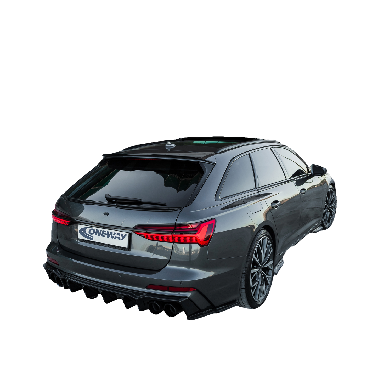 Heckstoßstange Diffusor Hochglanz Schwarz passend für Audi S6 C8 (Limousine-Avant) 2019+