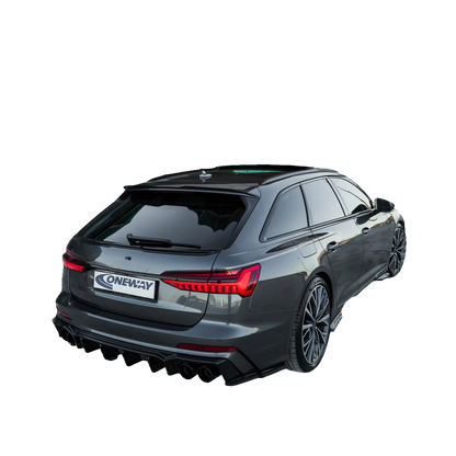 Heckstoßstange Diffusor Hochglanz Schwarz passend für Audi S6 C8 (Limousine-Avant) 2019+