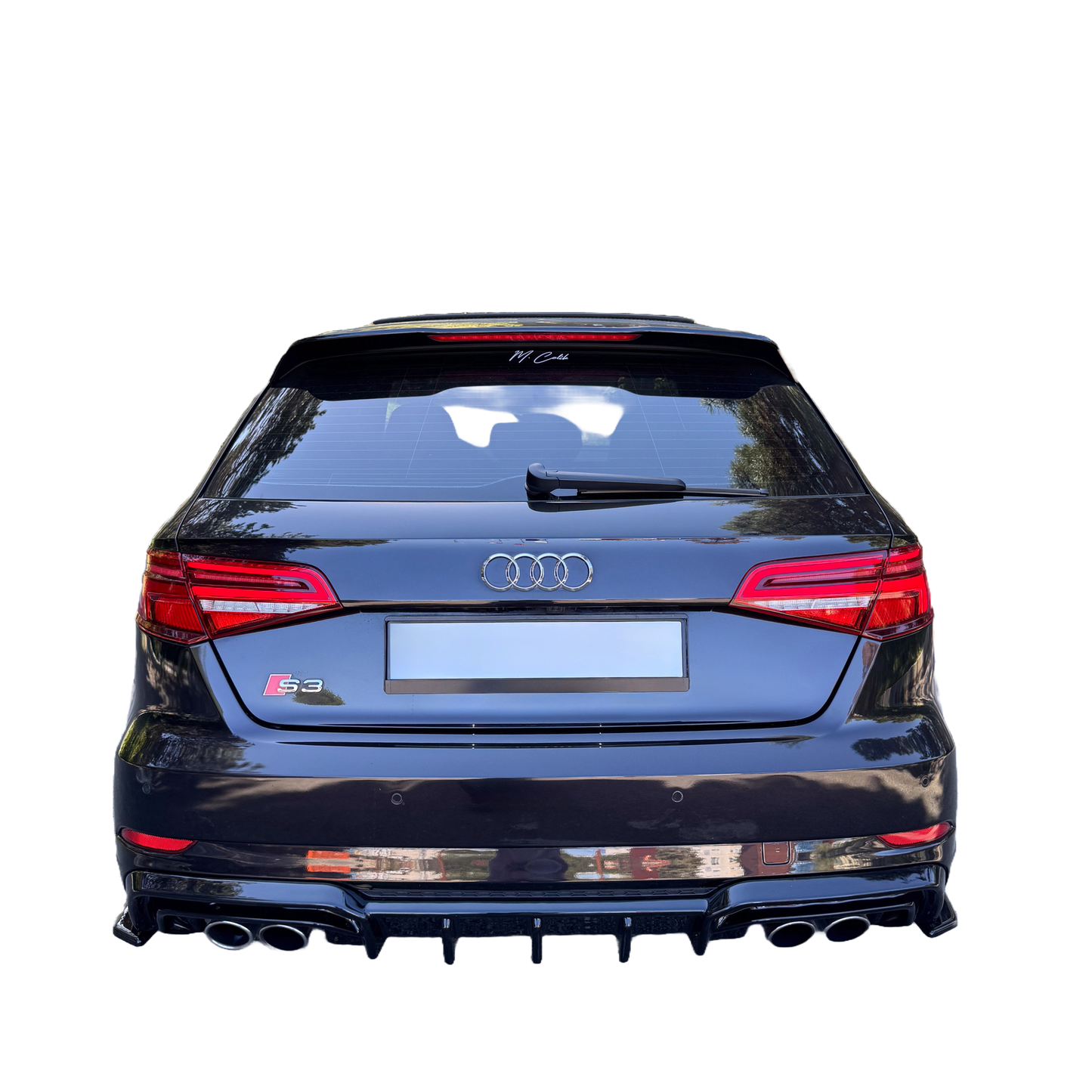 Heckdiffusor passend für Audi S3 Sportback 8V Facelift 2016-2020 Hochglanz Schwarz