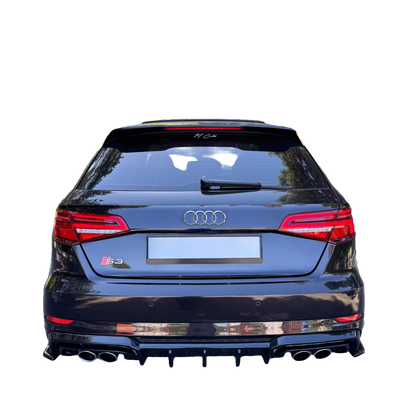 Heckdiffusor passend für Audi S3 Sportback 8V Facelift 2016-2020 Hochglanz Schwarz