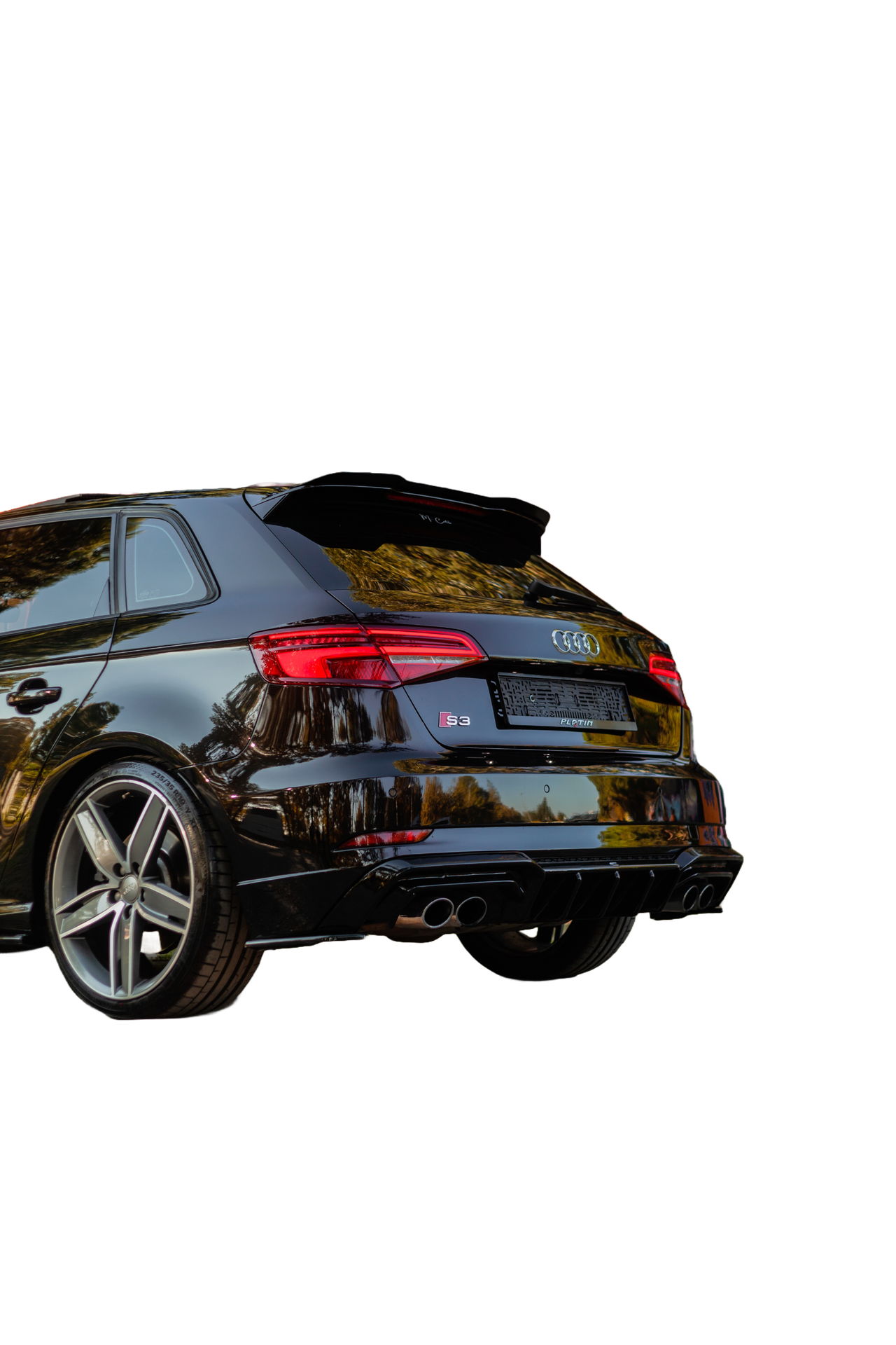 Heckdiffusor passend für Audi S3 Sportback 8V Facelift 2016-2020 Hochglanz Schwarz
