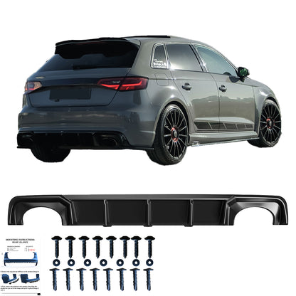 RV21.034 - Heckschürze passend für Audi RS3 Sportback 8V 2015-2016 Hochglanz Schwarz