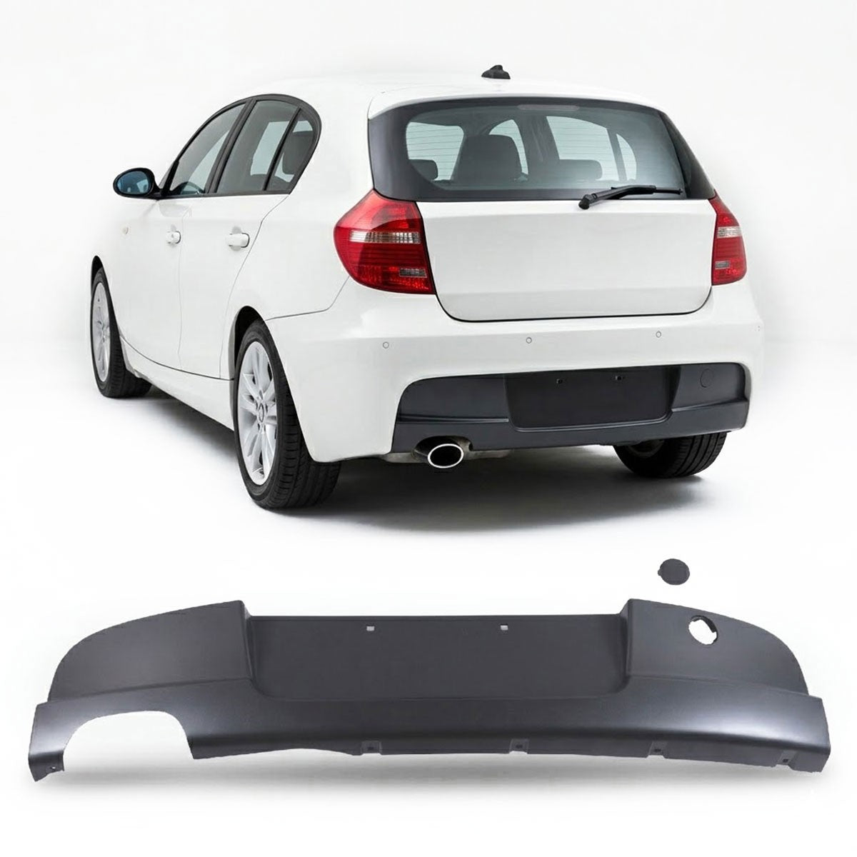 Heckstoßstange Diffusor Matt Schwarz passend für BMW 1er E81 E87 2004-2011