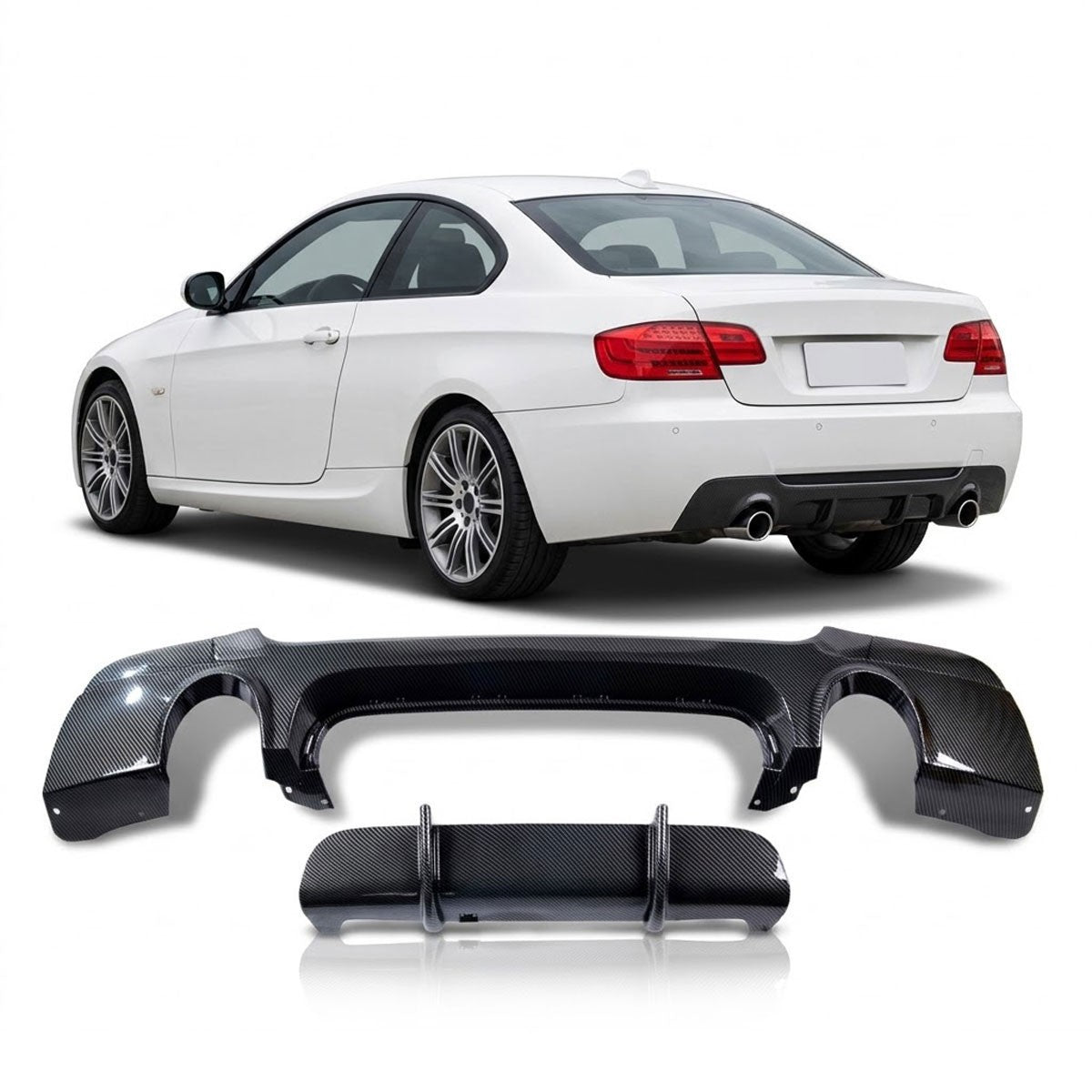 Heckstoßstange Diffusor Carbon-Optik passend für BMW 3er E92 E93 2006-2013