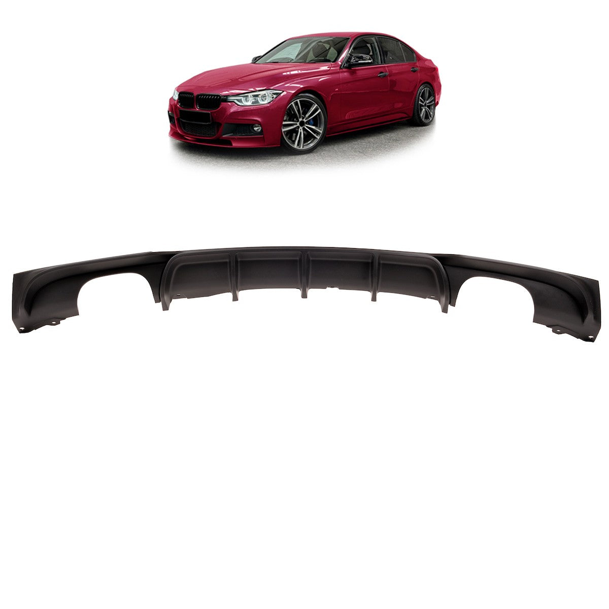 Heckstoßstange Diffusor Matt Schwarz passend für BMW 3er F30 F31 2011-2018