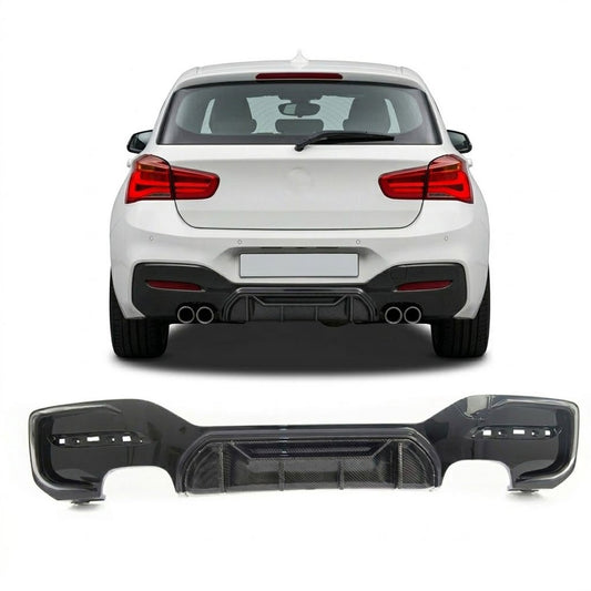 Sport Heckstoßstange Diffusor Carbon-Optik passend für BMW 1er F20 F21 2015-2019