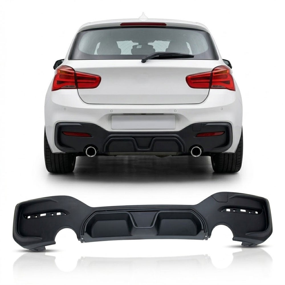 Sport Heckstoßstange Diffusor Matt Schwarz passend für BMW 1er F20 F21 2015-2019