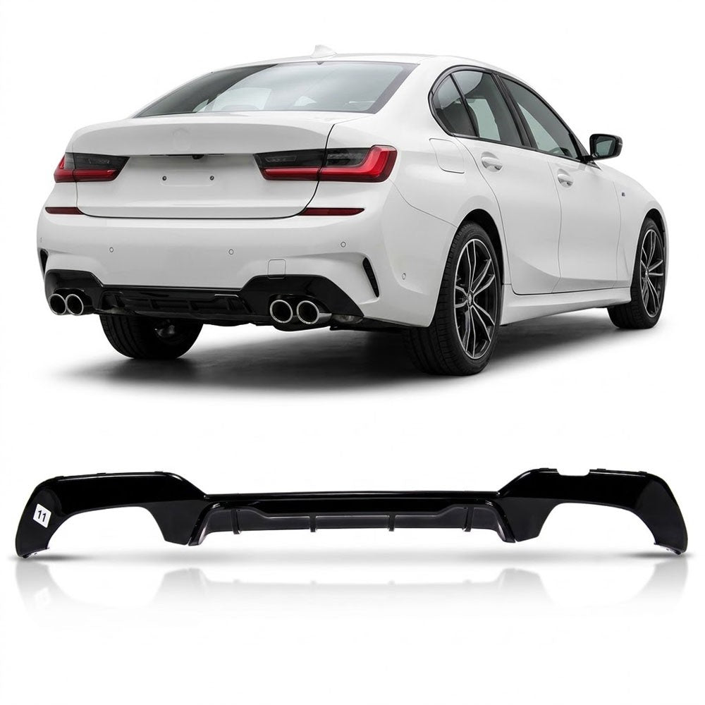 Heckdiffusor Hochglanz Schwarz passend für BMW 3er G20 G21 2019-2022