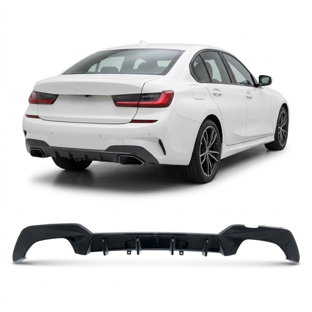 Heckstoßstange Diffusor Hochglanz Schwarz passend für BMW 3er G20 G21 2019-2022