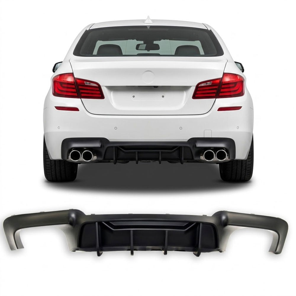 Heckstoßstange Diffusor Matt Schwarz passend für BMW 5er F10 F11 2009-2016