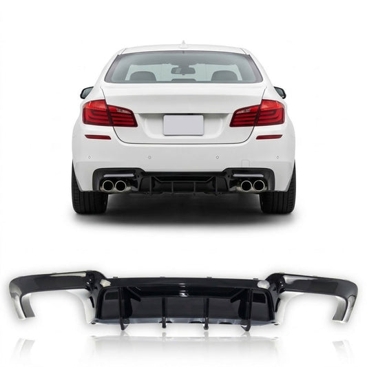 Heckstoßstange Diffusor Hochglanz Schwarz passend für BMW 5er F10 F11 2009-2016