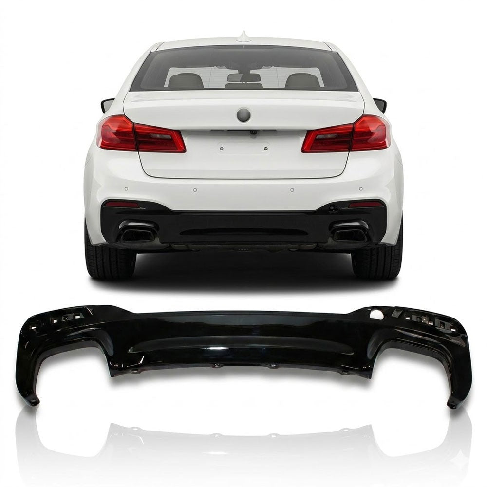 Sport Heckstoßstange Diffusor Hochglanz Schwarz passend für BMW 5er G30 G31 2016-2020