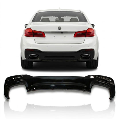 Sport Heckstoßstange Diffusor Hochglanz Schwarz passend für BMW 5er G30 G31 2016-2020