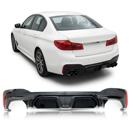 Heckdiffusor Hochglanz Schwarz passend für BMW 5er G30 G31 2017-2023