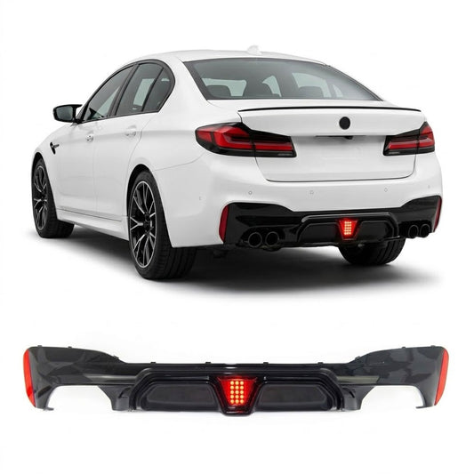 Heckstoßstange Diffusor Hochglanz Schwarz passend für BMW 5er G30 G31 F90 2017-2023