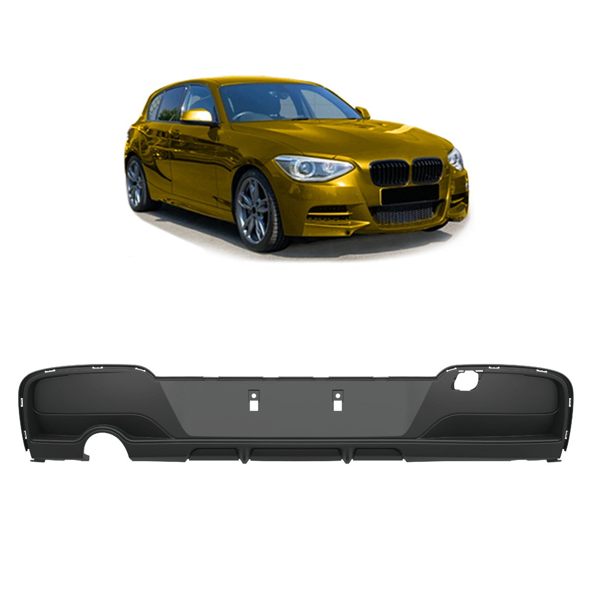 Heckstoßstange Diffusor passend für BMW 1er F20 F21 Hatchback 2011-2015