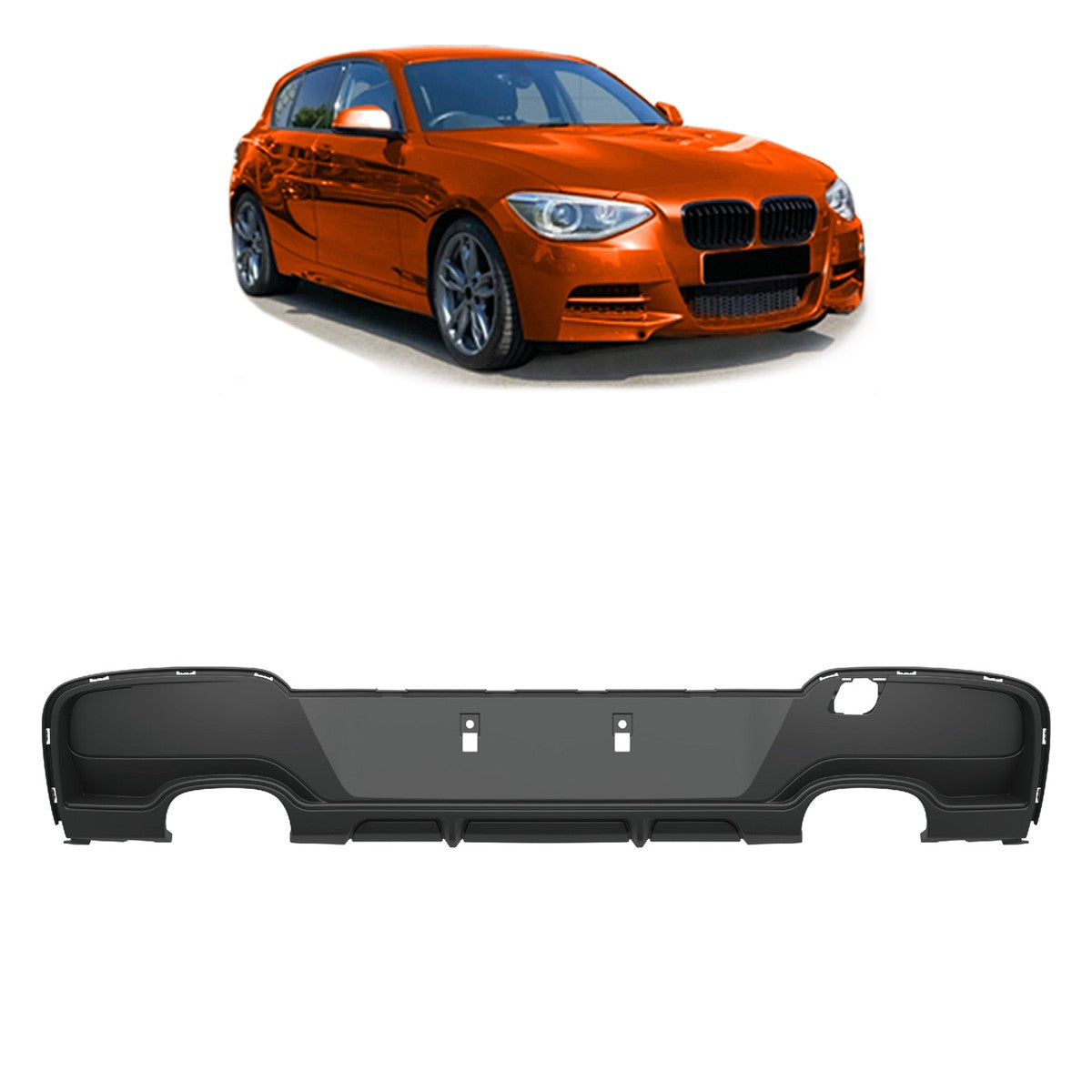 Heckstoßstange Diffusor passend für BMW 1er F20 F21 Hatchback 2011-2015