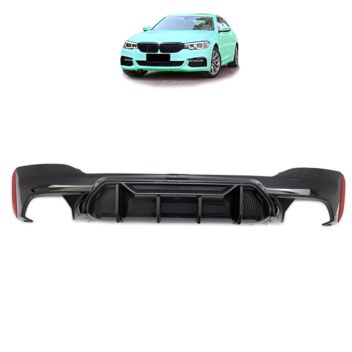 Heckstoßstange Diffusor Carbon-Optik passend für BMW 5er G30 F90 G31 2017-2020