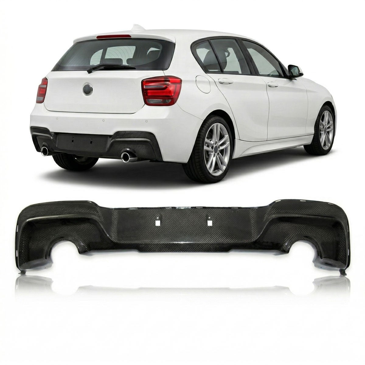 Sport Diffusor Carbon-Optik passend für BMW 1er F20 F21 2011-2019