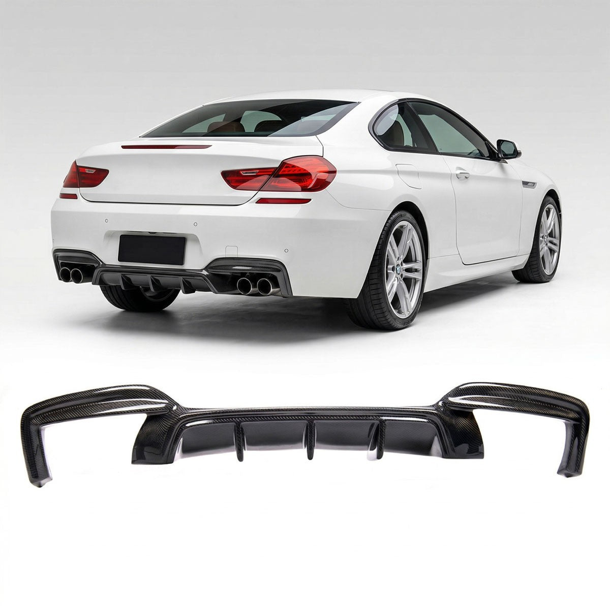Heckstoßstange Diffusor Carbon-Optik passend für BMW 6er F12 F13 F06 2011-2018