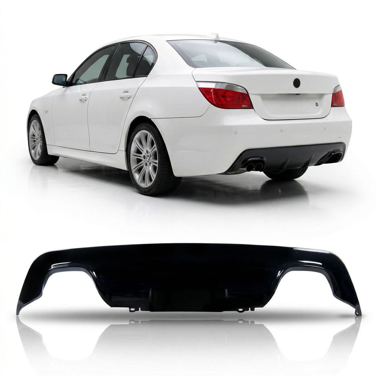 Heckdiffusor Hochglanz Schwarz passend für BMW 5er E60 E61 2003-2010