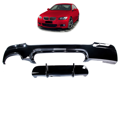 Heck Diffusor Hochglanz Schwarz passend für BMW 3er E92 E93 2006-2013