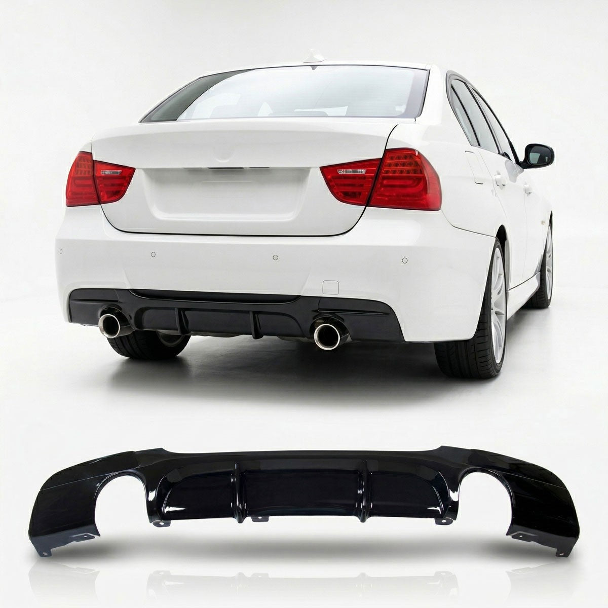 Heckdiffusor Hochglanz Schwarz passend für BMW 3er E90 E91 2005-2011