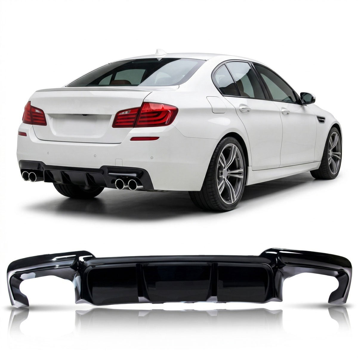 Heckdiffusor Hochglanz Schwarz passend für BMW 5er F10 F11 2009-2016