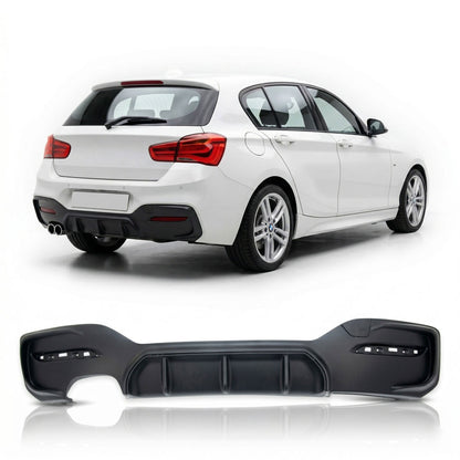 Heckstoßstange Diffusor Matt Schwarz passend für BMW 1er F20 F21 2015-2019
