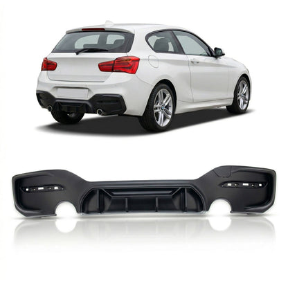 Sport Heckstoßstange Diffusor Matt Schwarz passend für BMW 1er (F20 F21) 2015-2019