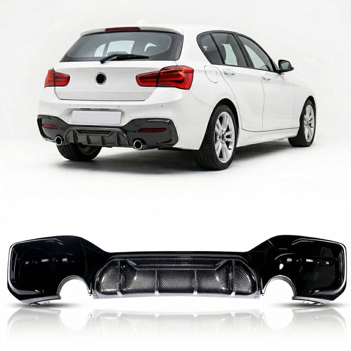 Heckspoiler Diffusor Carbon-Optik passend für BMW 1er F20 F21 2015-2019