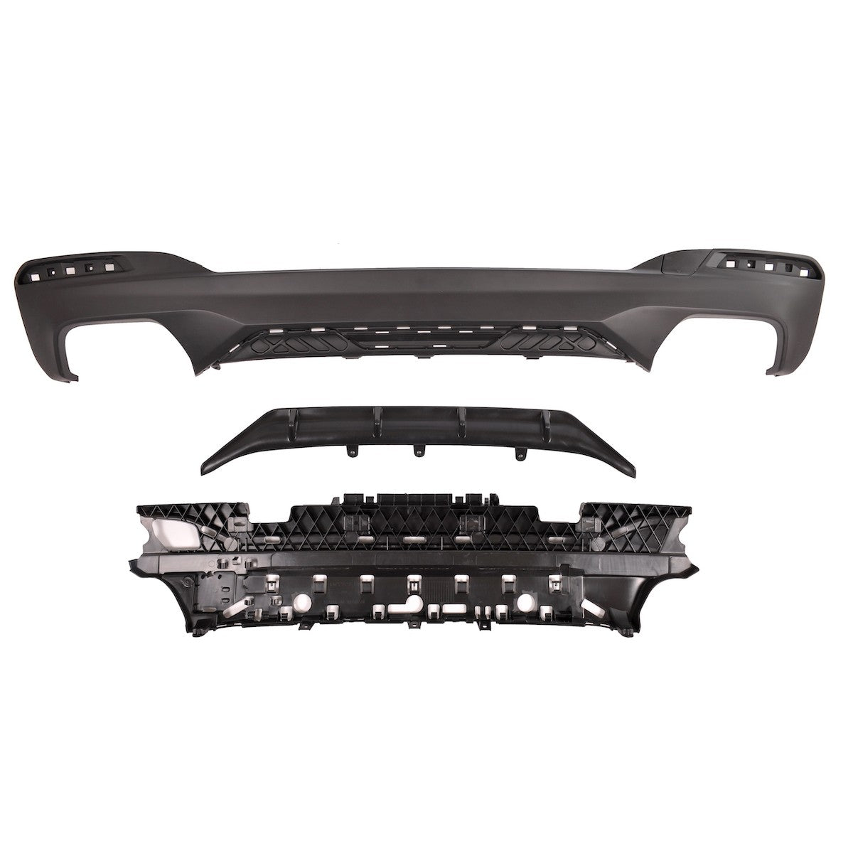 Heckstoßstange Diffusor Matt Schwarz passend für BMW 5er G30 G31 2016-2020