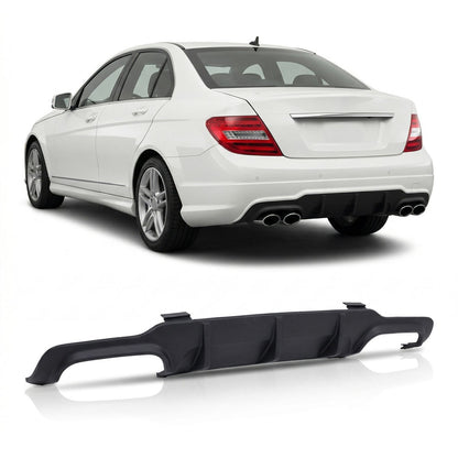 Heckstoßstange Diffusor Schwarz Dual Auspuff passend für Mercedes C-Klasse W204 2011-2015