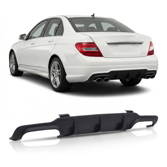 Heckstoßstange Diffusor Schwarz Dual Auspuff passend für Mercedes C-Klasse W204 2011-2015