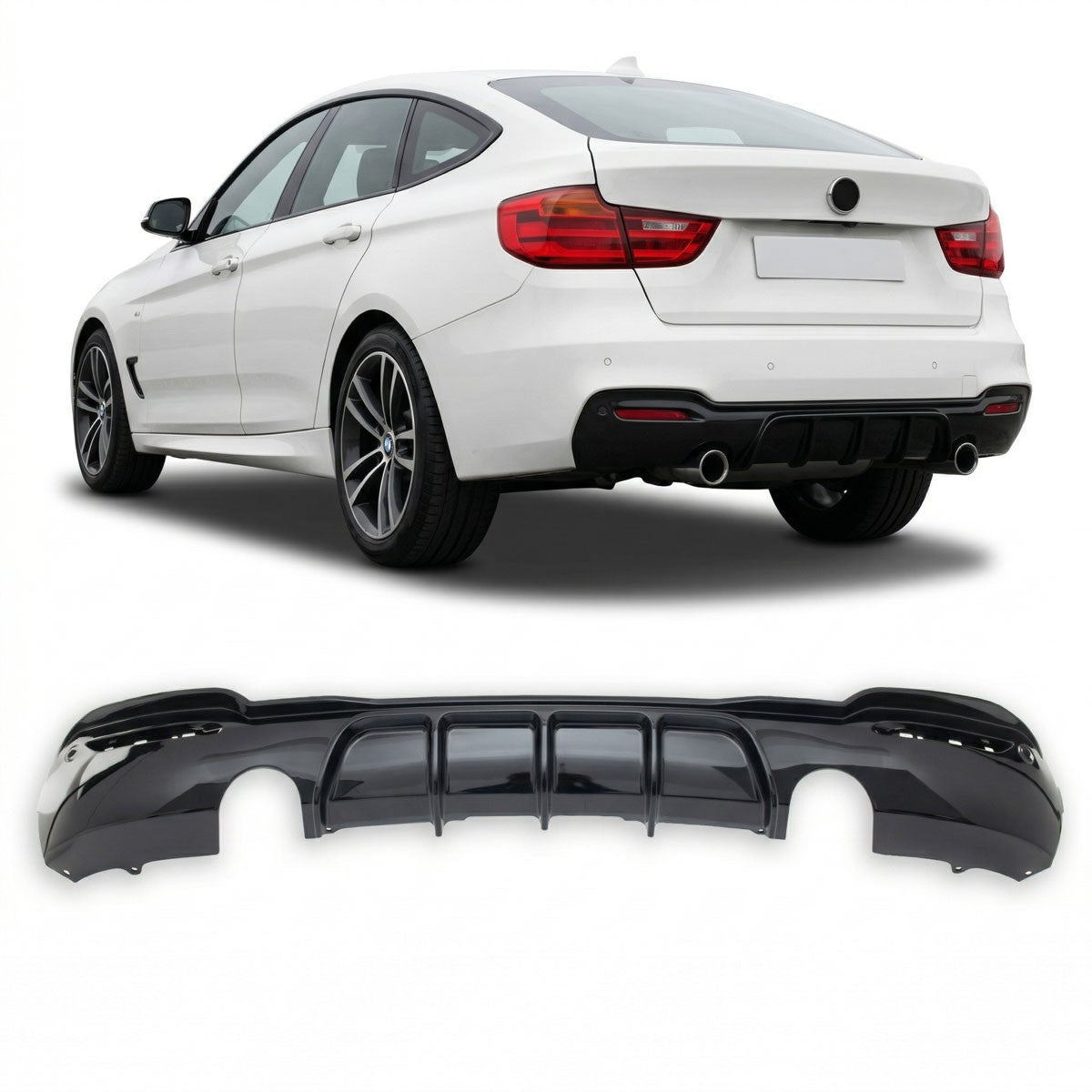 Heckstoßstange Diffusor Hochglanz Schwarz passend für BMW 3er GT F34 2013-2020