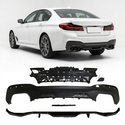 Heckstoßstange Diffusor Matt Schwarz passend für BMW 5er G30 G31 2016-2020