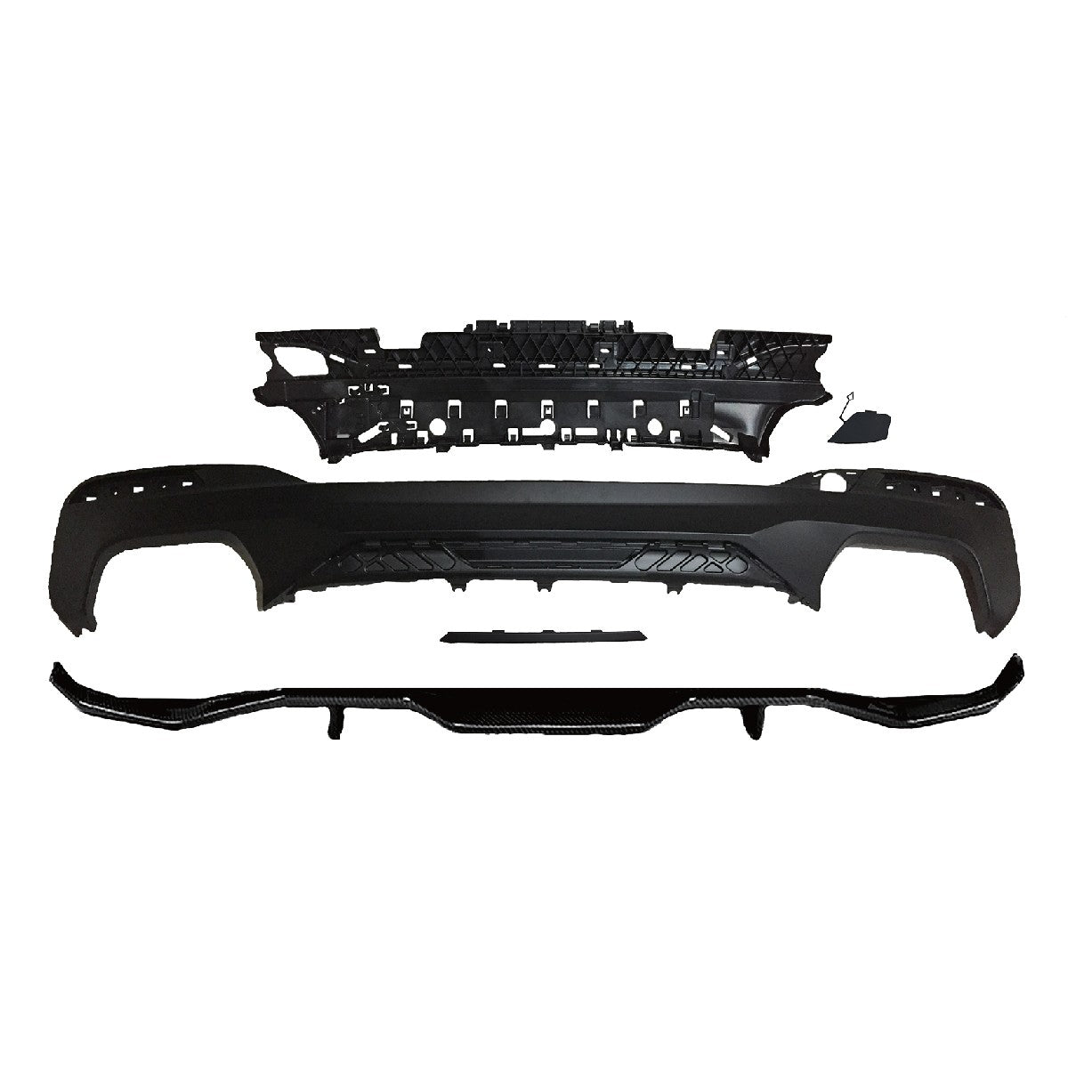 Heckstoßstange Diffusor Matt Schwarz passend für BMW 5er G30 G31 2016-2020