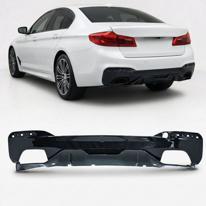 Heckstoßstange Diffusor Hochglanz Schwarz & Carbon-Optik passend für BMW 5er G30 G31 17-20