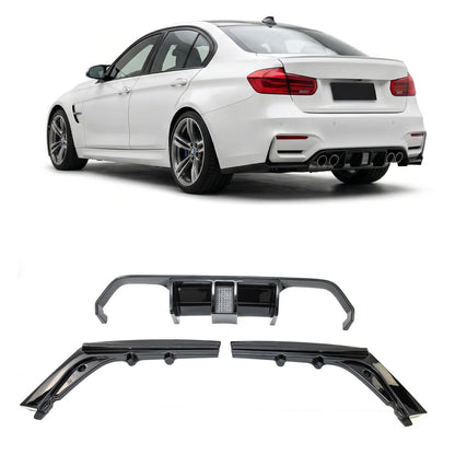 Heckdiffusor Hochglanz Schwarz mit Licht passend für BMW M3 F80 M4 F82 F83 13-20