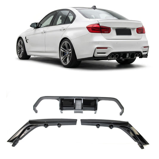 Heckdiffusor Hochglanz Schwarz mit Licht passend für BMW M3 F80 M4 F82 F83 13-20