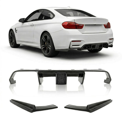 Sport Heckdiffusor Carbon-Optik mit Licht passend für BMW M3 M4 2013-2020