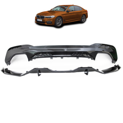 Performance Diffusor Hochglanz Schwarz passend für BMW 5er G30 G31 2017-2023
