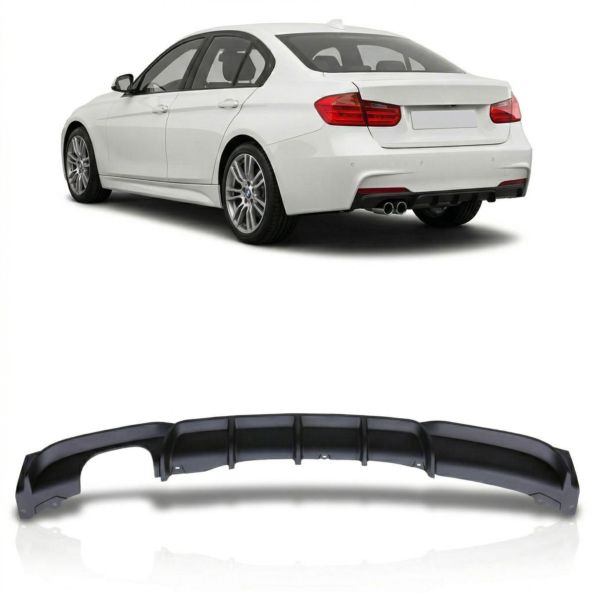 Heckstoßstange Diffusor Matt Schwarz passend für BMW 3er F30 F31 2011-2018