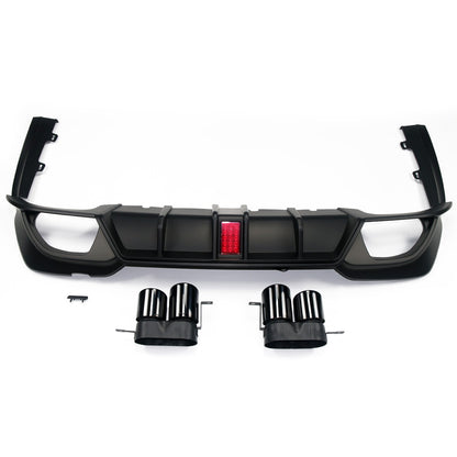Heckstoßstange Diffusor Matt Schwarz LED passend für BMW 3er G20 G21 2019-2022