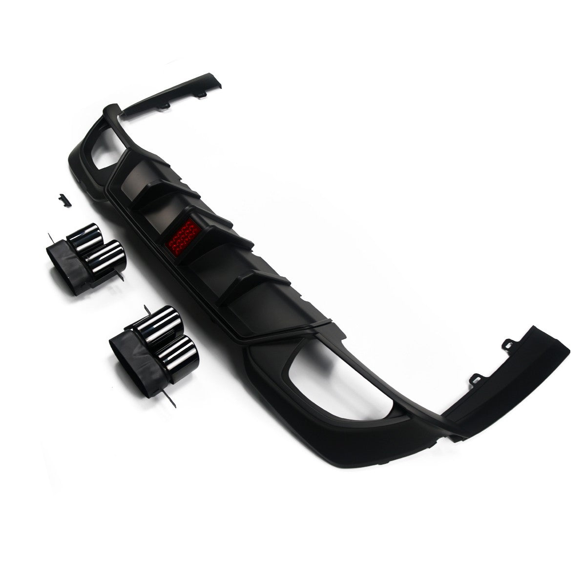 Heckstoßstange Diffusor Matt Schwarz LED passend für BMW 3er G20 G21 2019-2022